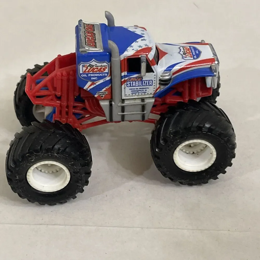 Monster Jam Lucas Stabilizer Red White Hubs Loose Truck 1/64 Diecast